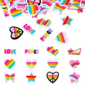 24Pcs 12 Styles Rainbow PVC Cabochons