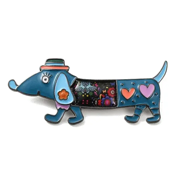 Gunmetal Alloy Enamel Lapel Pin Brooches