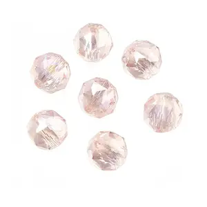 Electroplate Transparent Round Glass Beads