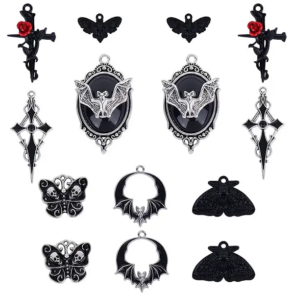 14Pcs 7 Style Tibetan Style Alloy Pendants