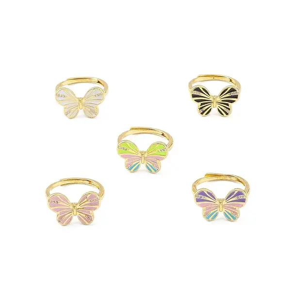 Enamel Butterfly Adjustable Ring