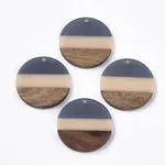 Two Tone Transparent Resin & Walnut Wood Pendants
