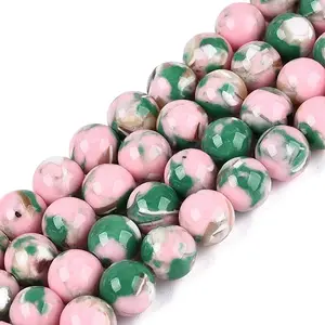 Assembled Synthetic Turquoise and Trochus Shell Beads Strands