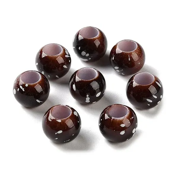 Spray Painted ABS Plastic European Beads