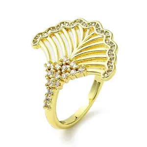 Brass Micro Pave Cubic Zirconia Open Cuff Rings