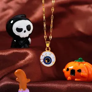 Halloween 304 Stainless Steel Enamel Pendant Necklaces
