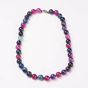 Natural Dyed Agate Beads Necklaces