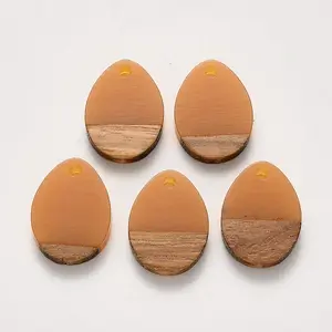 Transparent Resin & Walnut Wood Pendants