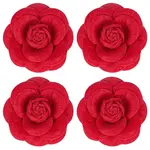4Pcs Cloth Art Camelia Brooch Pins