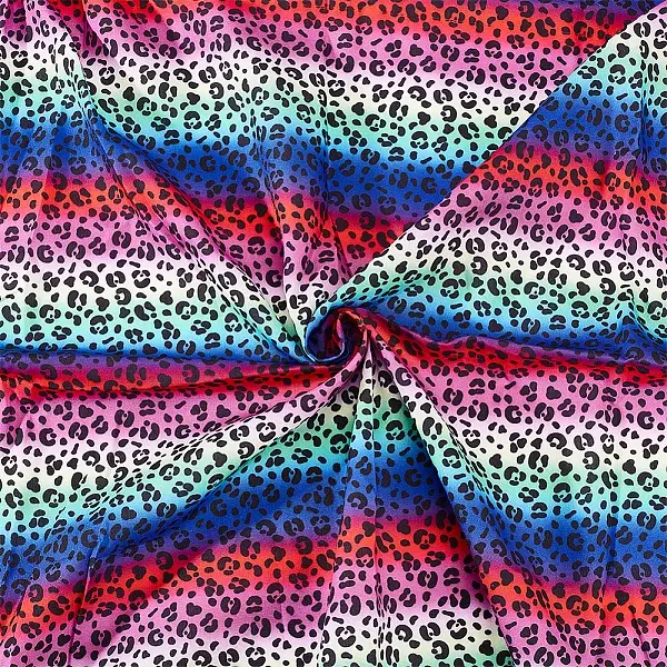 Leopard Print Rainbow Pattern Polycotton Fabric