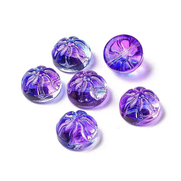 Transparent Spray Painted Glass Beads