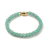 Glass Seed Beaded Bracelet with Brass Magnetic Clasps