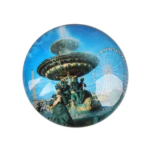 European Style Printed Glass Half Round/Dome Cabochons