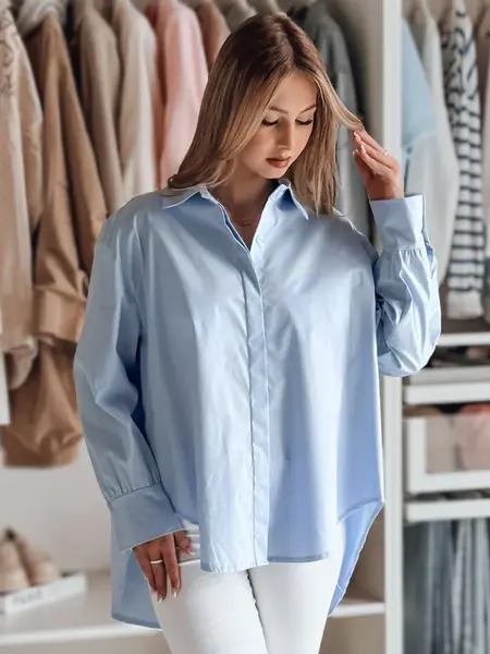 Dámská oversize košile s prodlouženým zadním dílem