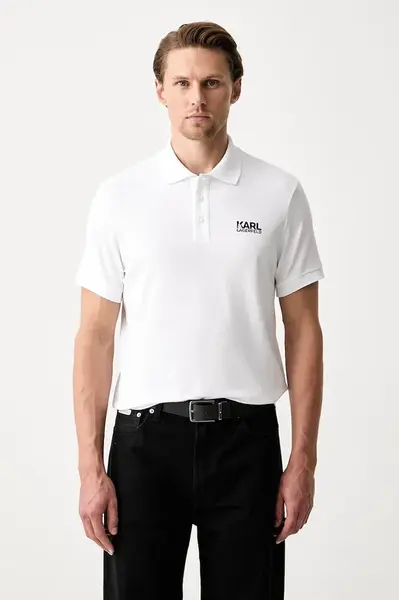 Karl Lagerfeld polo pánské bavlněné s elastanem
