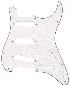 Fender Pickguard, Stratocaster S/S/S, 11-Hole Mount, White Pearl, 4-Pl