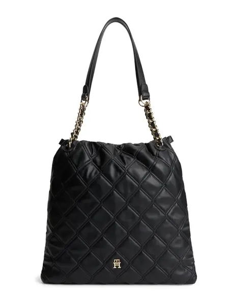 TOMMY HILFIGER Shopper 'TH Monogram Quilted Tote'  čierna
