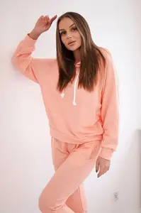 Mikina s kapucí meruňková