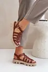 Lewski Shoes Kožené Dámské Sandály Zazoo 3695 Hnědé