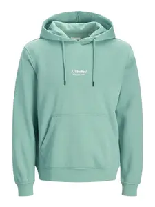 JACK & JONES Mikina 'JJESoho'  modrozelená / biela