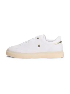 TOMMY HILFIGER Nízke tenisky 'TH Monogram'  zlatá / biela