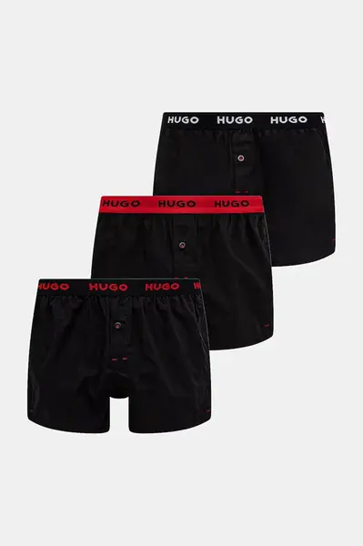 HUGO volné boxerky pánské bavlněné WOVEN BOXER TRIPLET 3-pack
