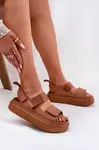 Boto Dámské sandály na platformě se suchým zipem Camel Nitepira