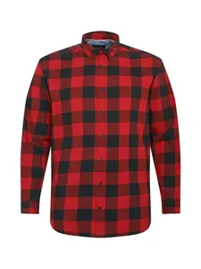 Jack & Jones Plus Košeľa 'JJEGINGHAM' '  červená / čierna