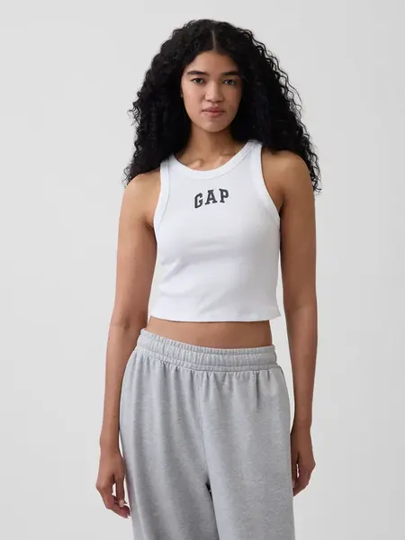 GAP Ribbed Tank Top with Logo - Women's