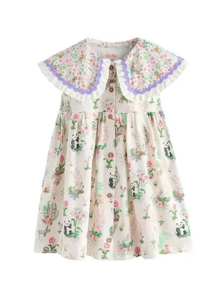 Next Šaty 'Cath Kidston'  krémová / zelená / ružová / čierna
