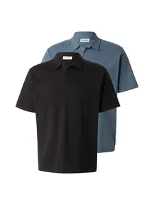 JACK & JONES Tričko 'JJDEVIN DAYTONA'  zafírová / čierna