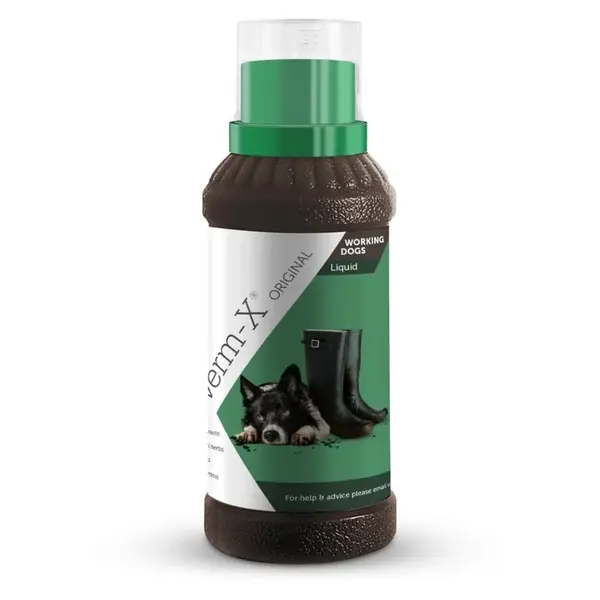 VERM-X Prírodná tekutina proti črevným parazitom pre psov 250 ml
