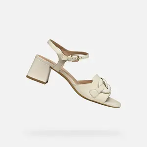 Cream women's sandals Geox New Eraklia 50 T - Women's