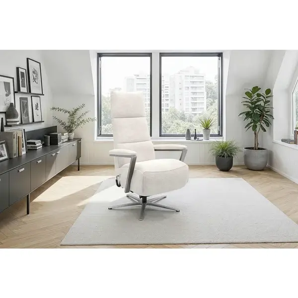 Sit & More RELAXAČNÍ KŘESLO, textil, krémová