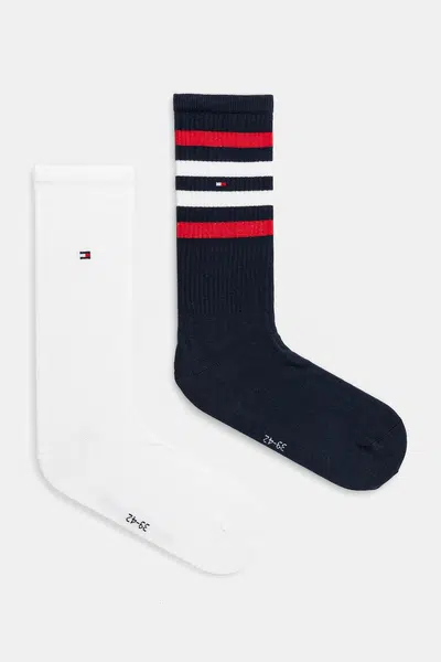 Ponožky Tommy Hilfiger 2-pack pánské, tmavomodrá barva, 701232594