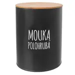 Kulatá plechová dóza POLOHRUBÁ MOUKA Black