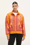 Bunda adidas x Farm Rio oranžová barva, přechodná, oversize, JD6305