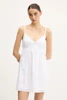 Bavlněné šaty Hollister Co. bílá barva, mini, KI359-5065
