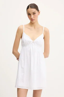 Bavlněné šaty Hollister Co. bílá barva, mini, KI359-5065