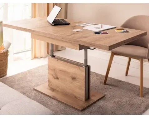 Rozkládací konferenční stolek s nastavením výšky Cortado 110-150 cm, dub artisan