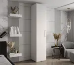 Šatní skříň Abi Inova 3 Rozměry: 50 cm, Pásky / úchyty: Zlatý, Barva korpusu + barva dveří: Bílá