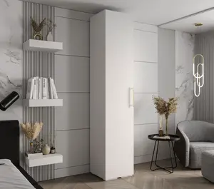 Šatní skříň Abi Inova 3 Rozměry: 50 cm, Pásky / úchyty: Zlatý, Barva korpusu + barva dveří: Bílá