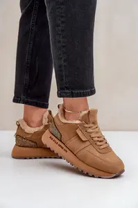 BIG STAR SHOES Dámské Tenisky S Kožíškem A Lesklým Elementem Big Star