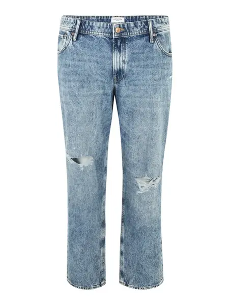 Jack & Jones Plus Džínsy 'Mike'  modrá denim / hnedá