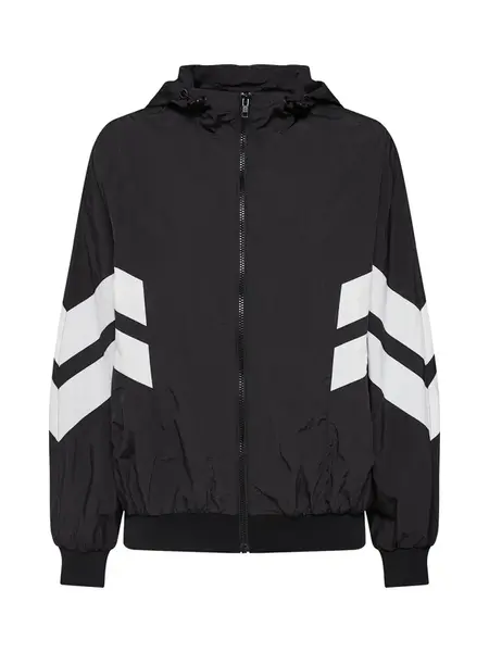 Urban Classics Prechodná bunda 'Crinkle Batwing'  čierna / biela