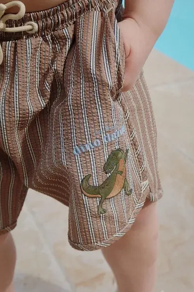 Dětské plavkové šortky Konges Sløjd SEER ASNOU SWIMSHORT GRS hnědá barva, KS102498