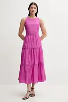 Šaty s příměsí lnu Pedro del Hierro růžová barva, maxi, 3819824