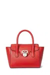 Kožená kabelka Lauren Ralph Lauren oranžová barva, 431969349