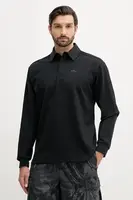 Bavlněné tričko s dlouhým rukávem adidas Originals Rugby Polo černá barva, JY1401