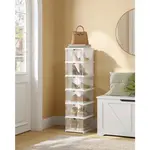 REGÁL NA BOTY, bílá, průhledné, 25,5/105/35,5 cm